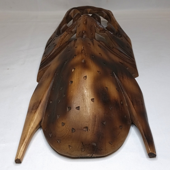 Vintage Wooden Tribal Mask MADE IN PHILIPPINES - Picture 4 of 8